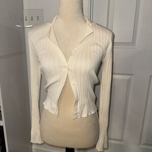 Elegant Cream Button-Up Women's Top